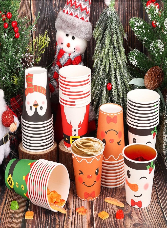 FOIMAS 50 PCS Christmas Paper Cups, 9 OZ Disposable Christmas Coffee Cups with Snowman Penguin Santa Claus Cup for Xmas Holiday Winter Party Supplies Hot and Cold Drinks Beverage - Image 3